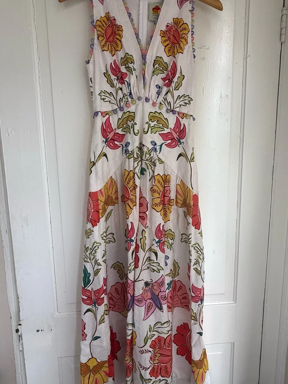 FARM Rio - Women's Floral Insects V-Neckline Sleeveless Maxi Dress XS - Picture 6 of 9